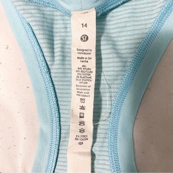 Lululemon swiftly tech tank top light blue women’s size 14 - Picture 3 of 7